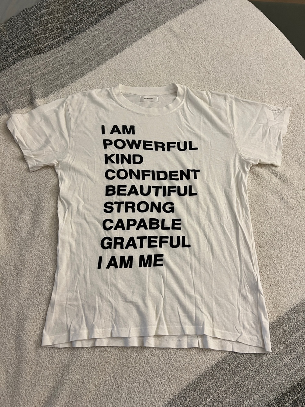 ANINE BING I Am Powerful Graphic T-Shirt White Size S
